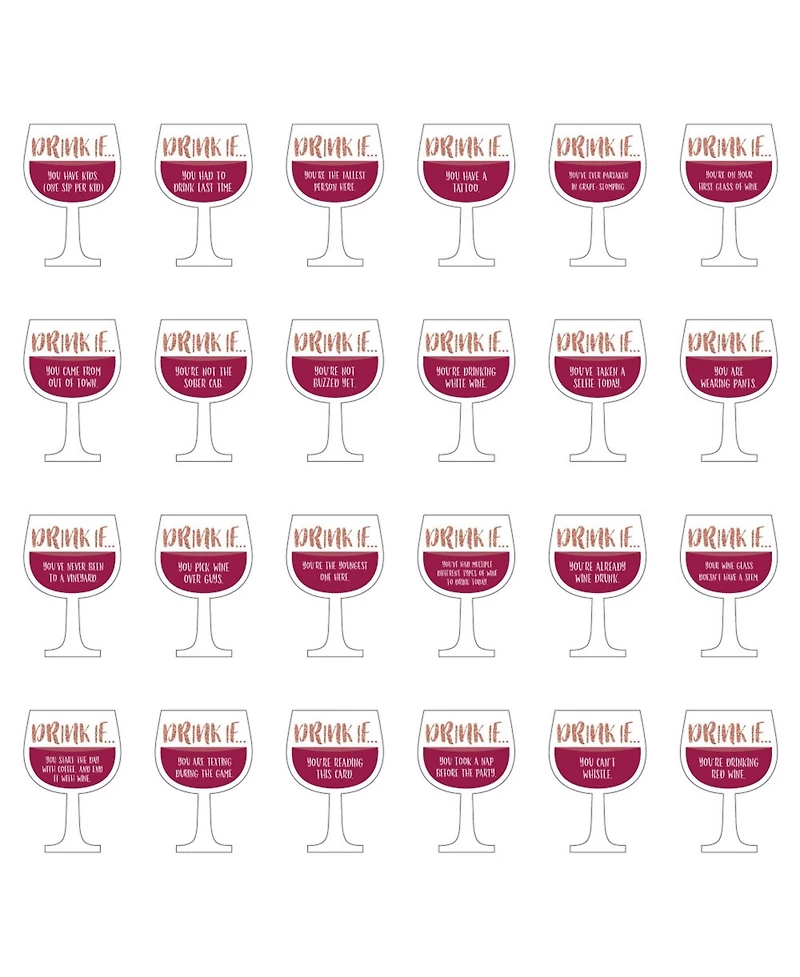Drink If Game - But First, Wine - Wine Tasting Party Game - 24 Count