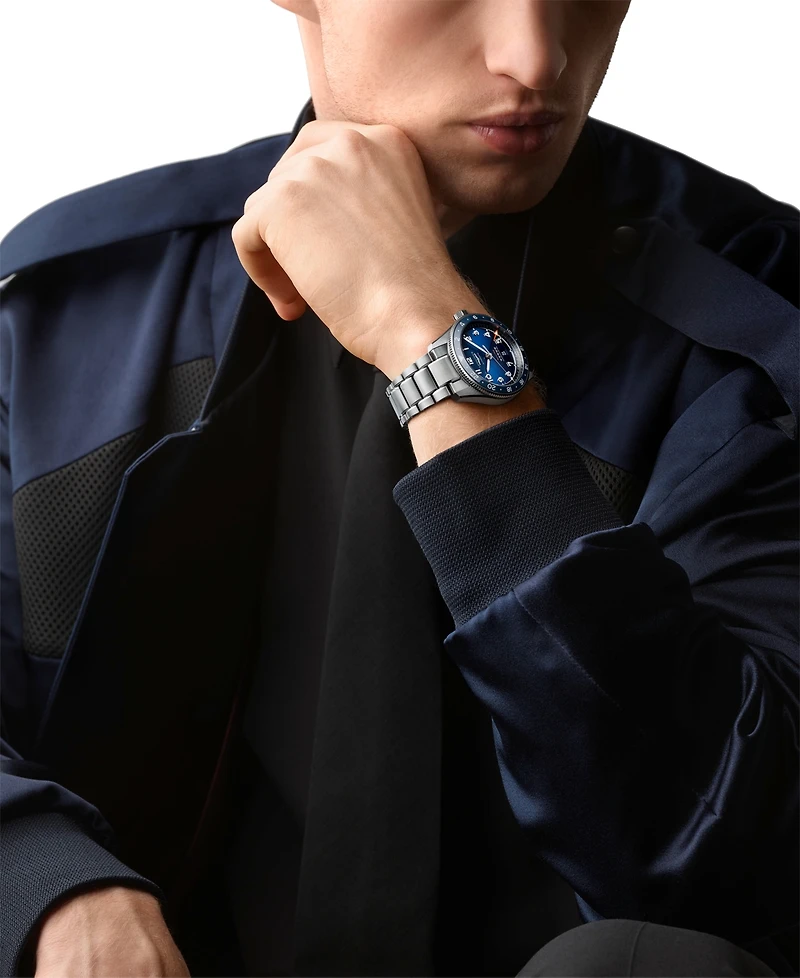 Longines Men's Swiss Automatic Spirit Zulu Time Stainless Steel Bracelet Watch 42mm