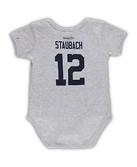 Infant Boys and Girls Mitchell & Ness Roger Staubach Heathered Gray Dallas Cowboys Mainliner Retired Player Name Number Bodysuit