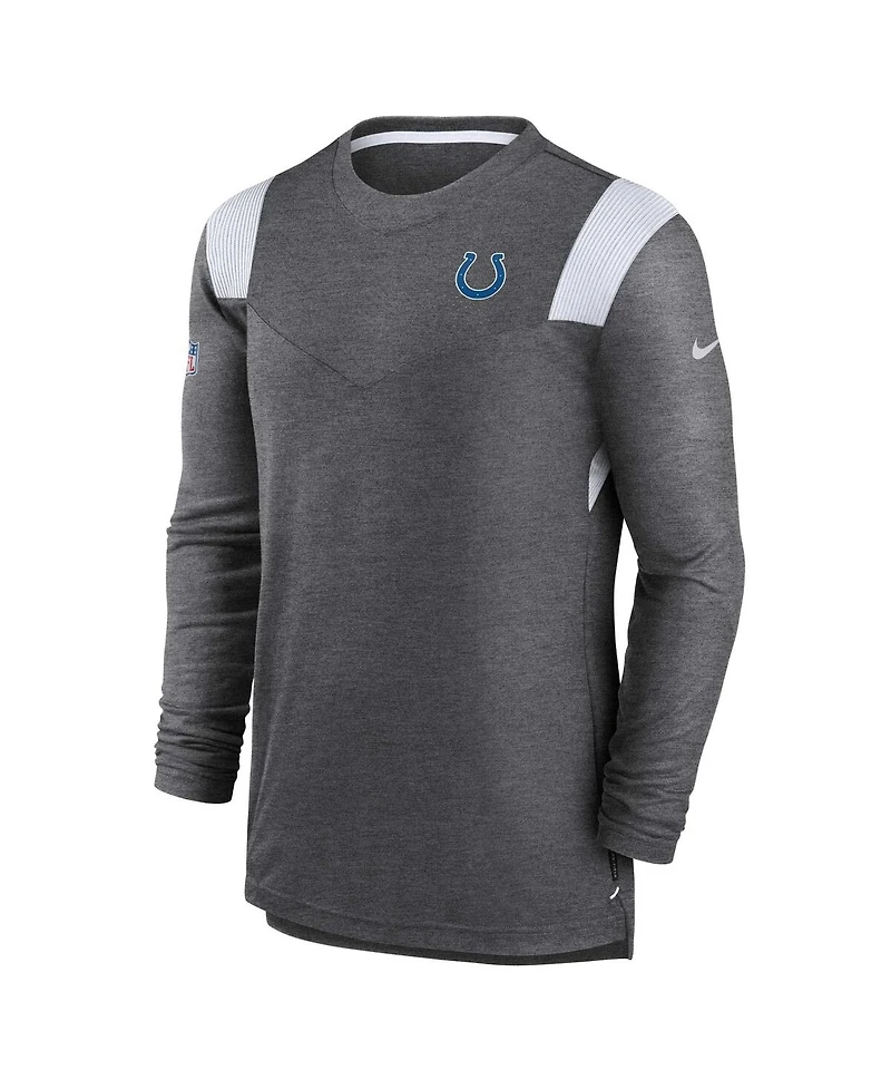 Men's Nike Charcoal Indianapolis Colts Sideline Tonal Logo Performance Player Long Sleeve T-shirt