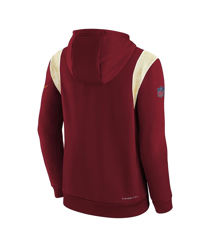 Big Boys Nike Burgundy Washington Commanders Sideline Fleece Performance Pullover Hoodie