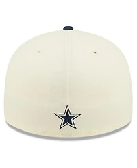 Men's New Era Cream, Navy Dallas Cowboys 2022 Sideline Low Profile 59FIFTY Fitted Hat