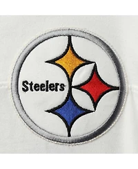 Men's Mitchell & Ness Troy Polamalu White Pittsburgh Steelers Retired Player Name and Number Long Sleeve T-Shirt