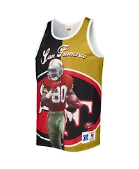 Men's Mitchell & Ness Jerry Rice Black, Gold San Francisco 49ers Retired Player Graphic Tank Top
