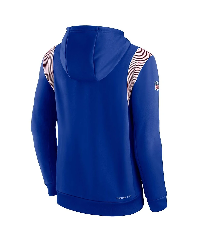Men's Nike Royal Buffalo Bills Sideline Athletic Stack Performance Pullover Hoodie