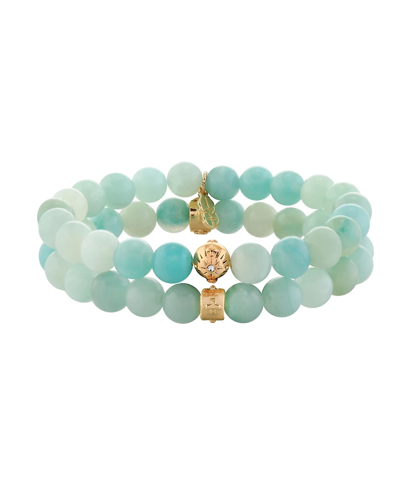 Charged Stone Beaded Motif 2 Pieces Bracelet Set