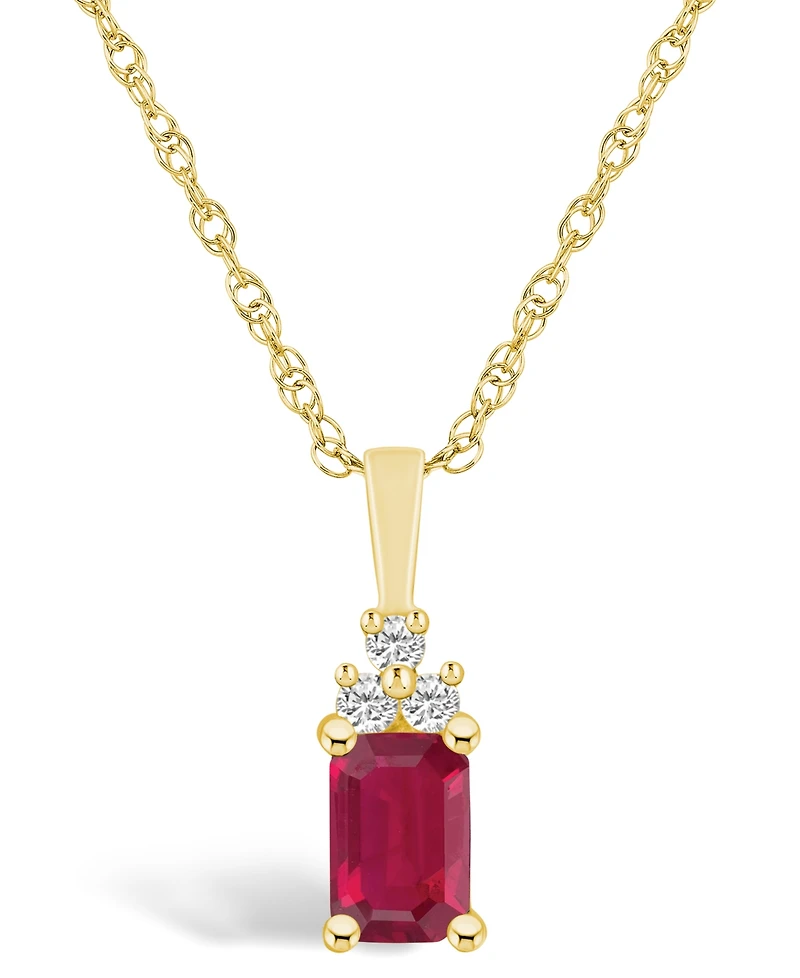 Macy's Ruby (3/4 Ct. t.w.) and Diamond Accent Pendant Necklace
