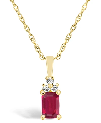 Macy's Ruby (3/4 Ct. t.w.) and Diamond Accent Pendant Necklace