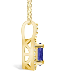 Macy's Tanzanite (1-1/4 Ct. t.w.) and Diamond (1/4 Halo Pendant Necklace