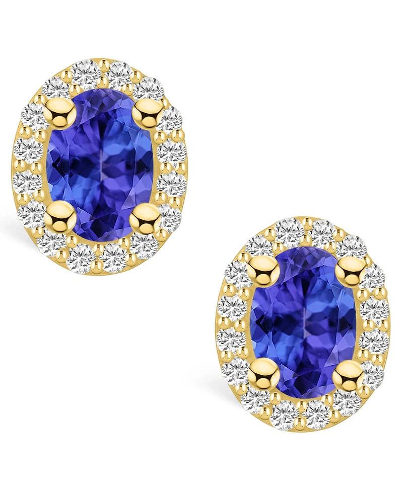 Macy's Tanzanite (/8 Ct. t.w.) and Diamond (1/ Halo Stud Earrings