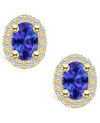 Macy's Tanzanite (/8 Ct. t.w.) and Diamond (1/ Halo Stud Earrings