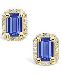 Macy's Tanzanite (1-1/10 Ct. t.w.) and Diamond (1/5 Halo Stud Earrings