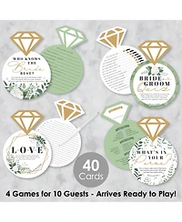 Boho Botanical Bride - 4 Bridal Shower Games - 10 Cards Each - Gamerific Bundle