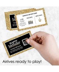 Adult Happy Birthday - Gold - Birthday Party Game Scratch Off Cards - 22 Count