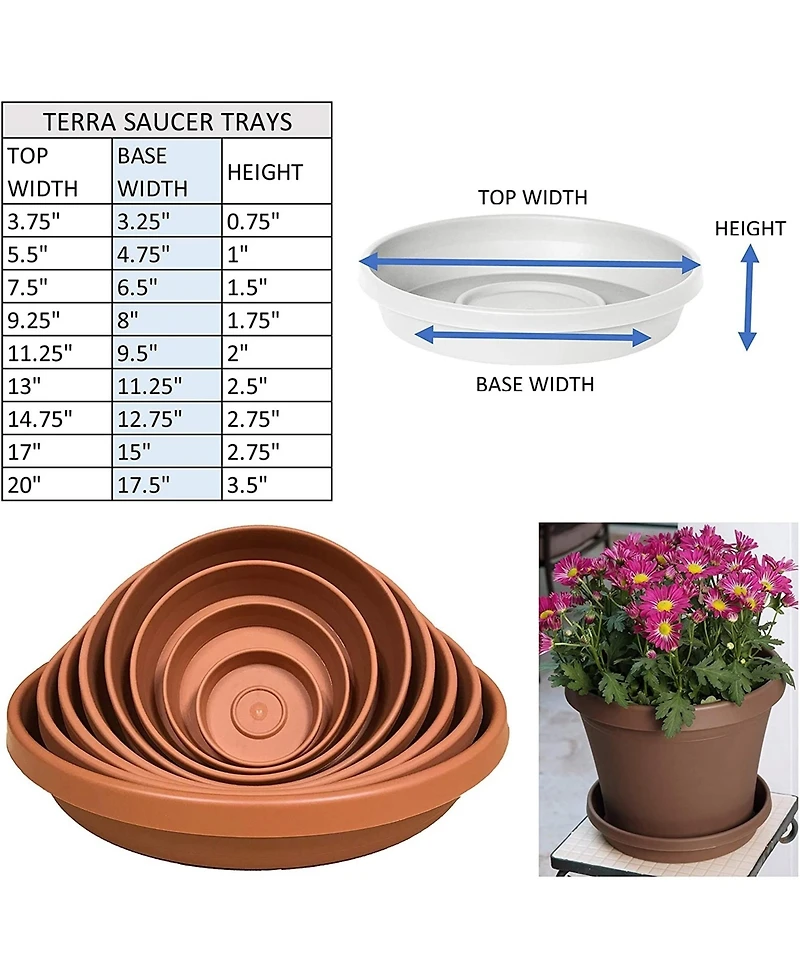 Bloem Terra Plant Saucer Tray for Planters Terra Cotta 5.5" Diameter