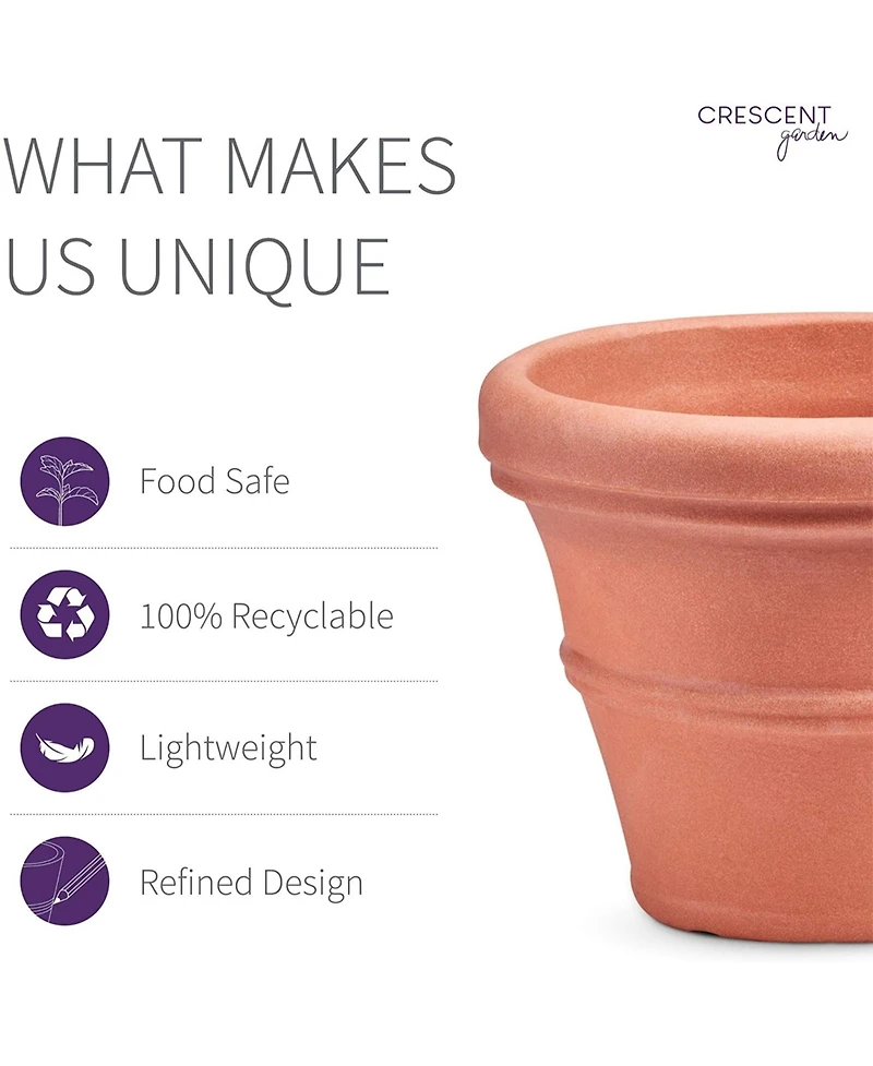 Crescent Garden Brunello Classic Planter 16 Inch Weathered Terracotta