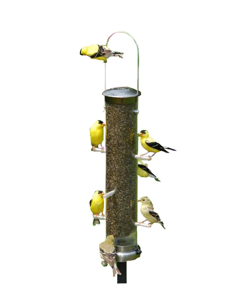 Aspects ASP400 Quick Clean Nyjer Tube Bird Feeder Brushed Nickle