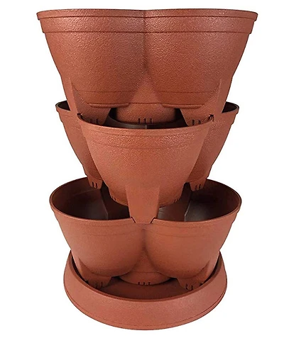 Stack-a-Pots 80281854E Stackable Planter 30 quarts - Brick