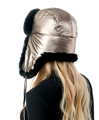 Marcus Adler Women's Metallic Faux Fur Trapper Hat