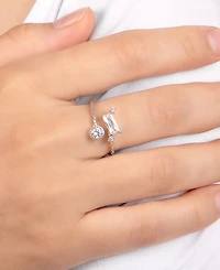 Giani Bernini Geometric Cubic Zirconia (2.04 ct. t. w.) Bypass Ring in Sterling Silver