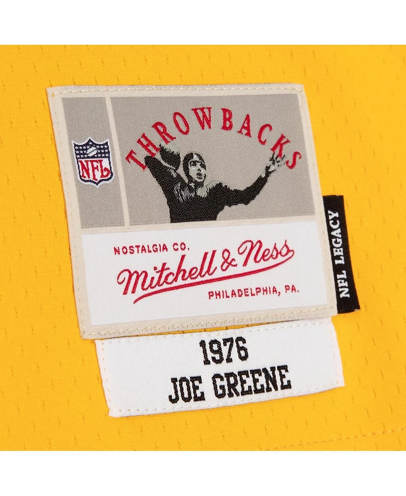 Men's Mitchell & Ness Joe Greene Black, Gold Pittsburgh Steelers 1976 Split Legacy Replica Jersey