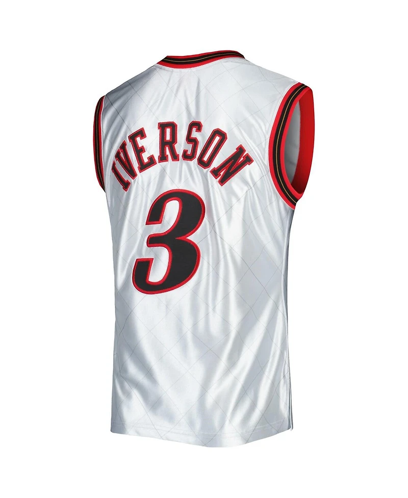 Men's Mitchell & Ness Allen Iverson Platinum Philadelphia 76ers 2000-01 Hardwood Classics 75th Anniversary Swingman Jersey