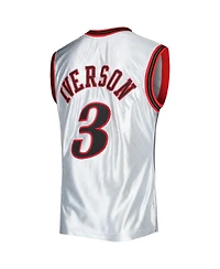 Men's Mitchell & Ness Allen Iverson Platinum Philadelphia 76ers 2000-01 Hardwood Classics 75th Anniversary Swingman Jersey