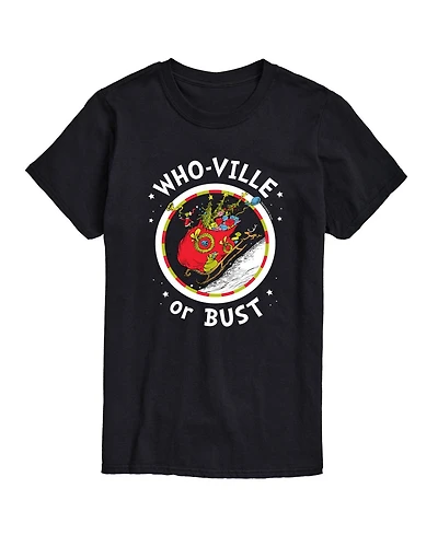 Airwaves Men's Dr. Seuss The Grinch Who-Ville or Bust Graphic T-shirt