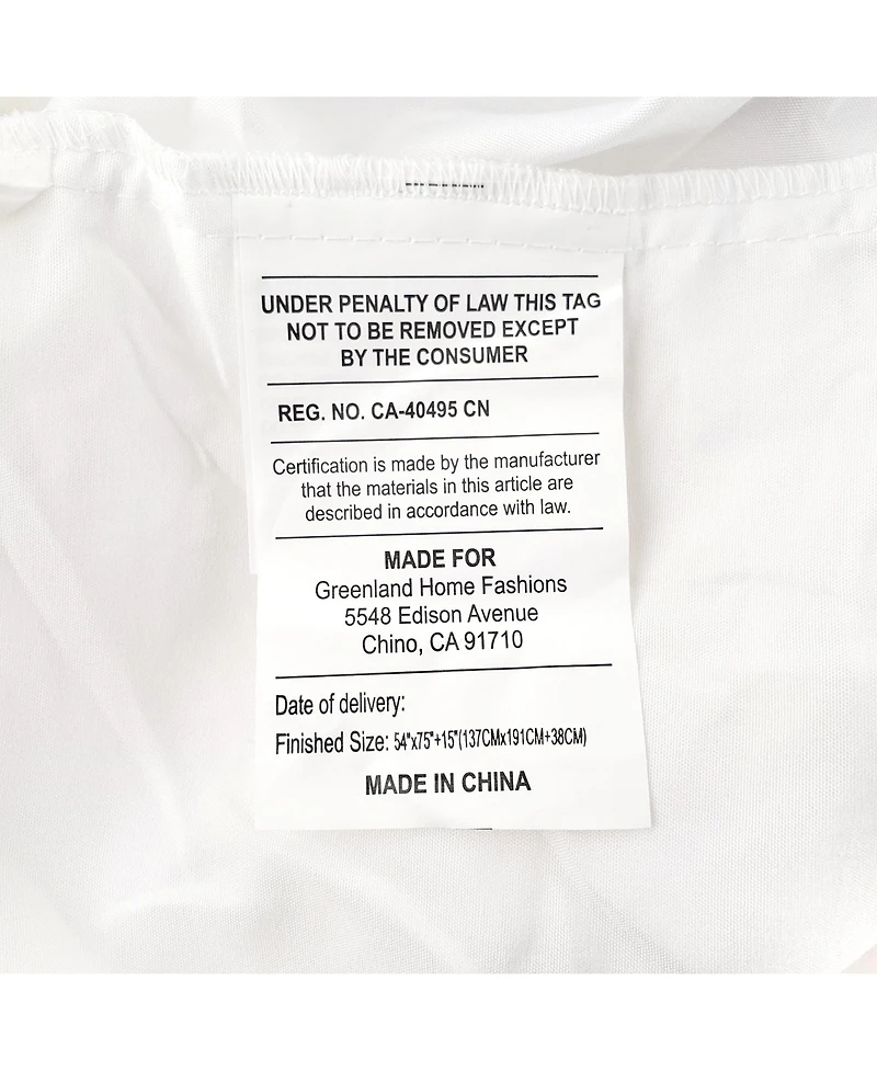 Greenland Home Fashions Cotton Voile 15" Drop Bedskirt