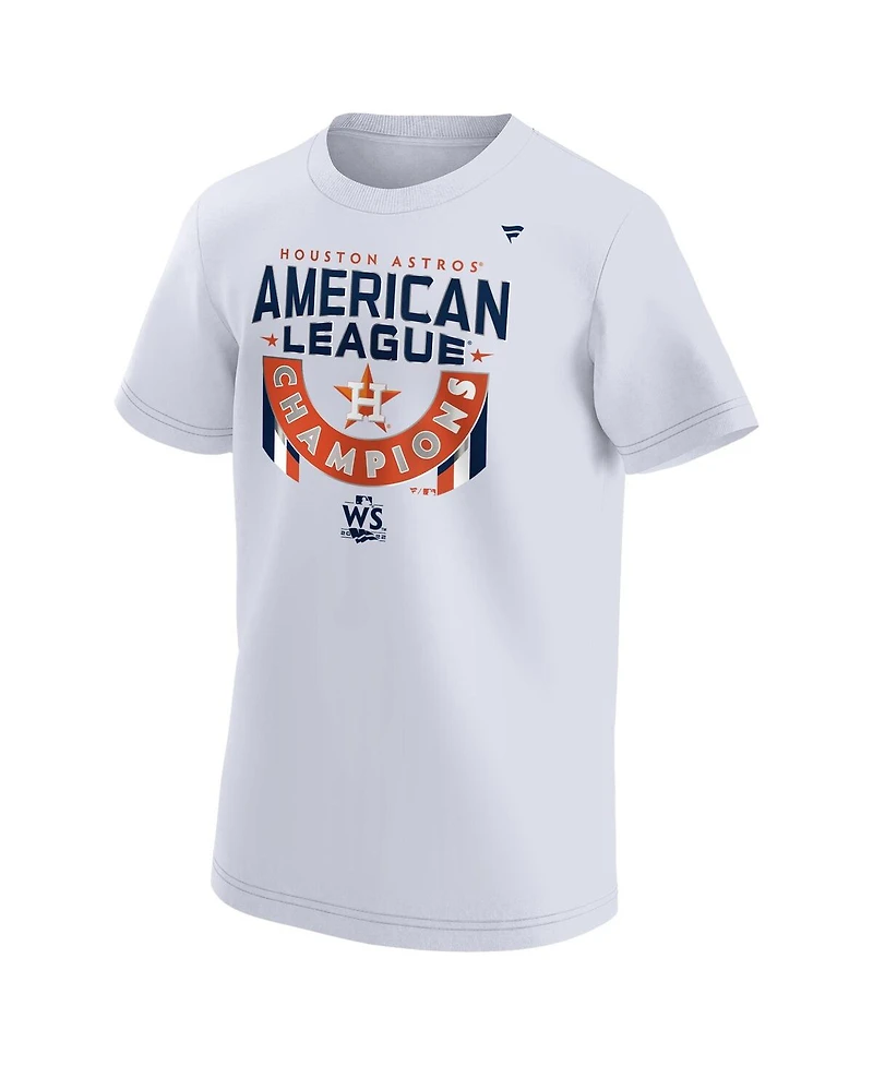 Big Boys Fanatics White Houston Astros 2022 American League Champions Locker Room T-shirt