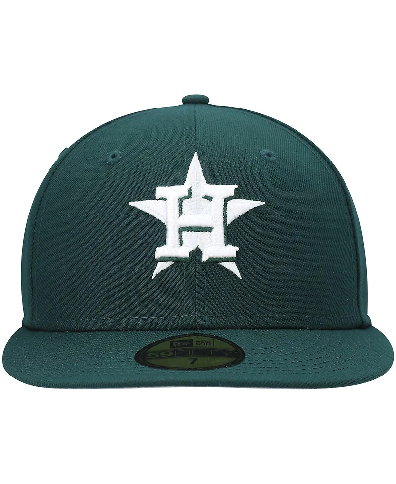 Men's New Era Green Houston Astros White Logo 59FIFTY Fitted Hat