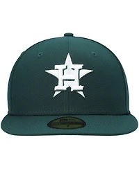 Men's New Era Green Houston Astros White Logo 59FIFTY Fitted Hat
