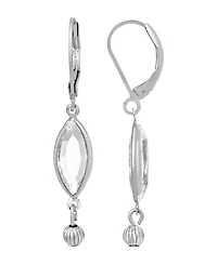 2028 Women's Silver-Tone Clear Crystal Drop Earrings