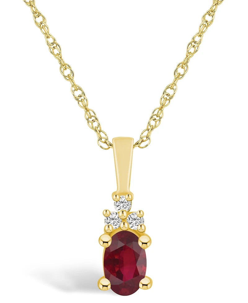 Macy's Ruby (/ Ct. t.w.) and Diamond Accent Pendant Necklace