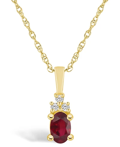 Macy's Ruby (/ Ct. t.w.) and Diamond Accent Pendant Necklace