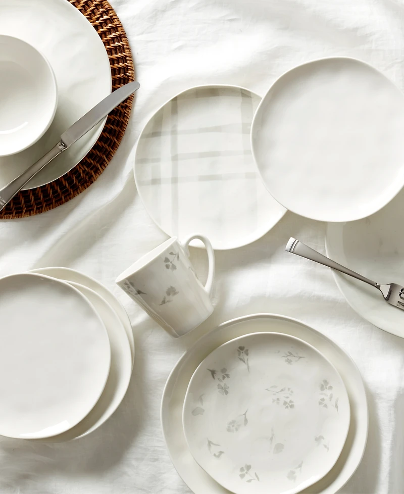 Lenox Oyster Bay Whiteware 4 Piece Tidbit Plate Set, Service for 4