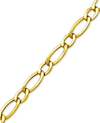Figaro Polished Link Chain Bracelet in 10k Gold