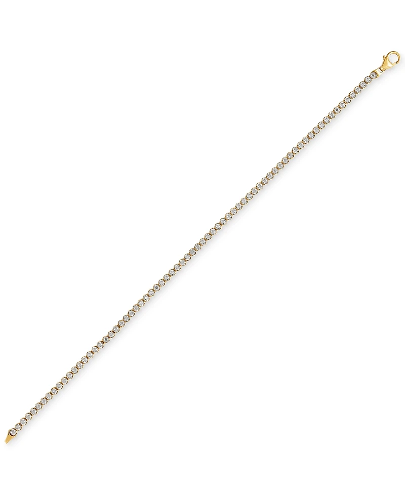 Diamond Cut Flat Bead Link Bracelet in 10k Two-Tone Gold