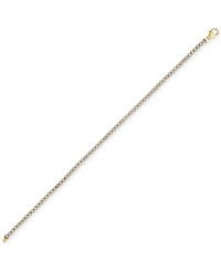 Diamond Cut Flat Bead Link Bracelet in 10k Two-Tone Gold