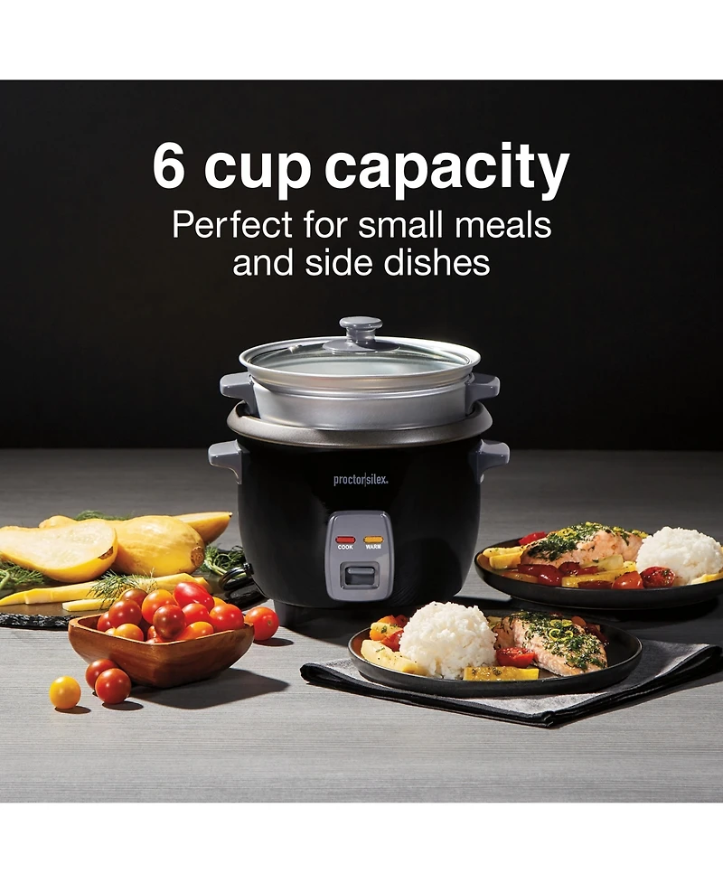 Proctor Silex 6 Cup Rice Cooker & Food Steamer - 37510