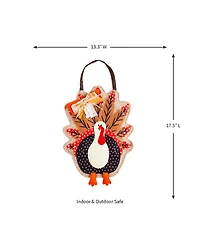 Evergreen Turkey Burlap Door Decor, 13.30x17.50"H