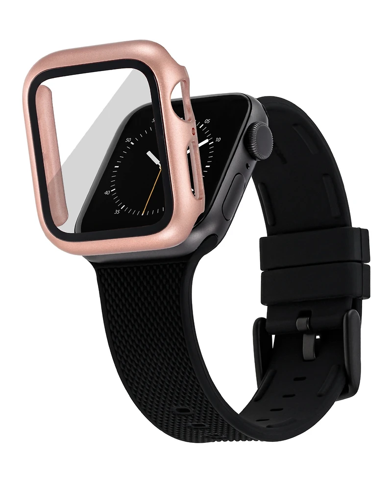 WITHit Rose Gold-Tone Protective Glass with Integrated Protective Case designed for 45mm Apple Watch