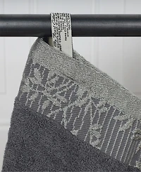 Superior Wisteria Floral Embroidered Jacquard Border Cotton 2 Pieces Bath Towel Set