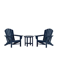 WestinTrends 3-Piece Patio Adirondack Chairs with Round Side Table Set