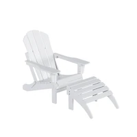 WestinTrends Classic Folding Adirondack Chair with Footrest Ottoman Set