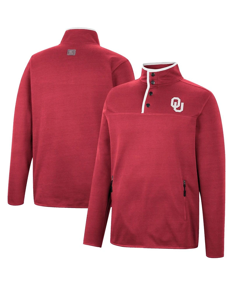 Men's Colosseum Crimson Oklahoma Sooners Rebound Quarter-Snap Jacket