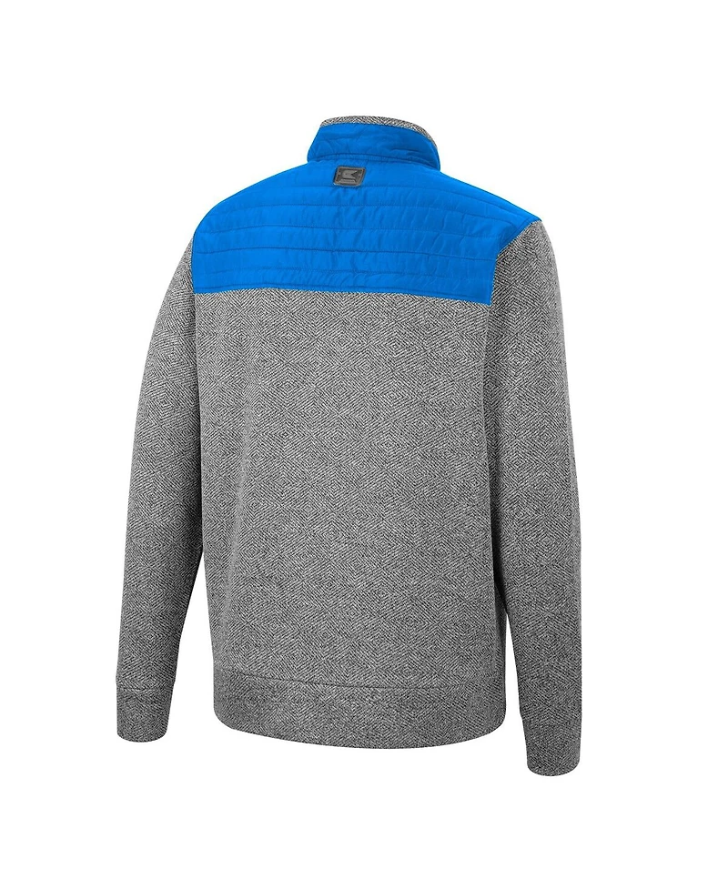 Men's Colosseum Charcoal, Blue Ucla Bruins Putter Herringbone Full-Zip Jacket