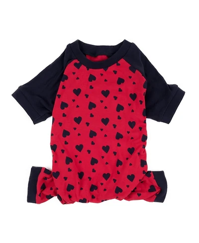 Leveret Dog Cotton Pajama Navy Hearts
