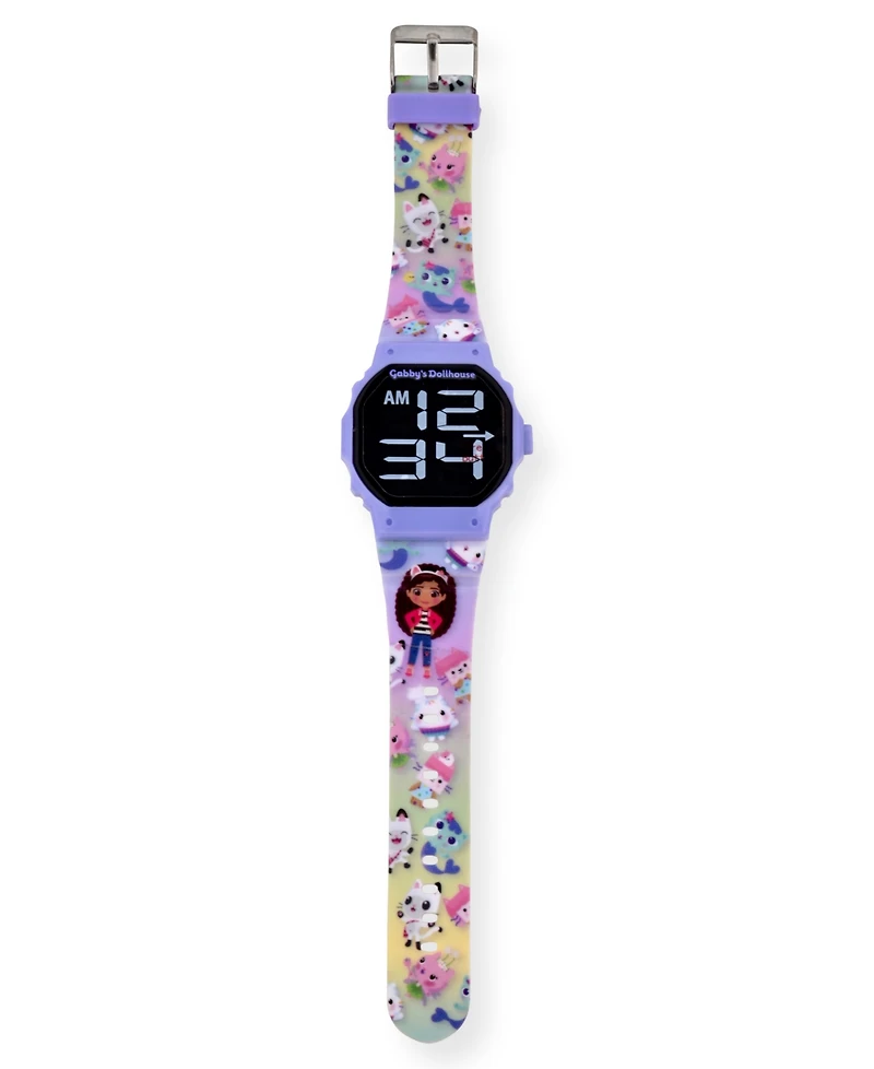 Gabby's Dollhouse Unisex Lilac Silicone Strap Led Touchscreen Watch