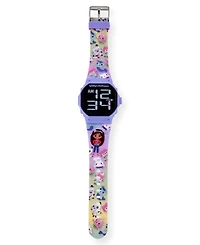 Gabby's Dollhouse Unisex Lilac Silicone Strap Led Touchscreen Watch